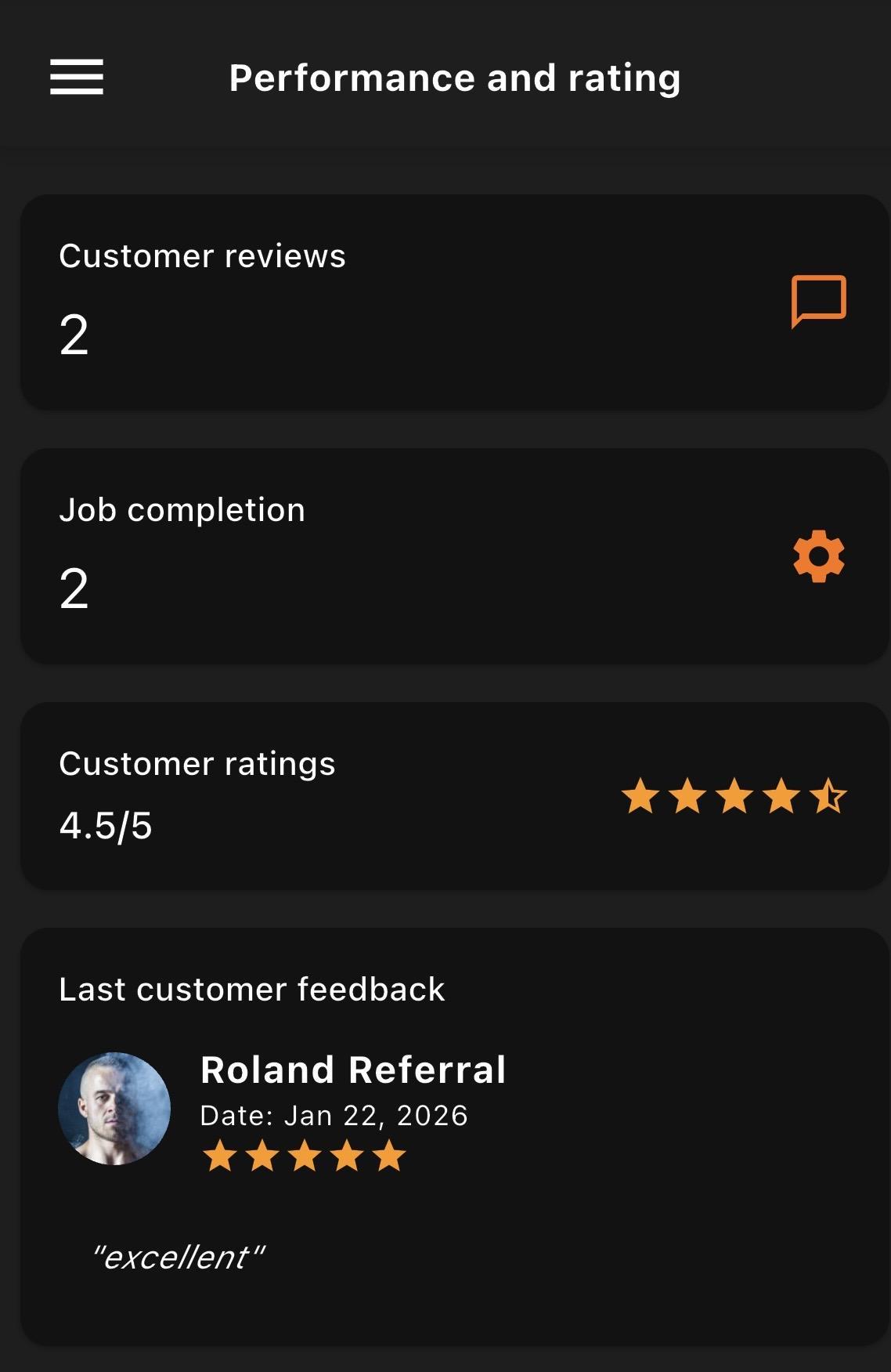 Bublr performance and rating screen